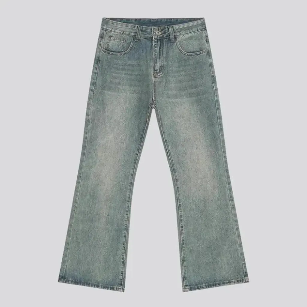 90s fashion roomy sanded men's jeans