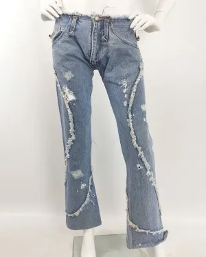 Andrew Mackenzie Vintage y2k Low Waist Distressed Jeans, 2000s