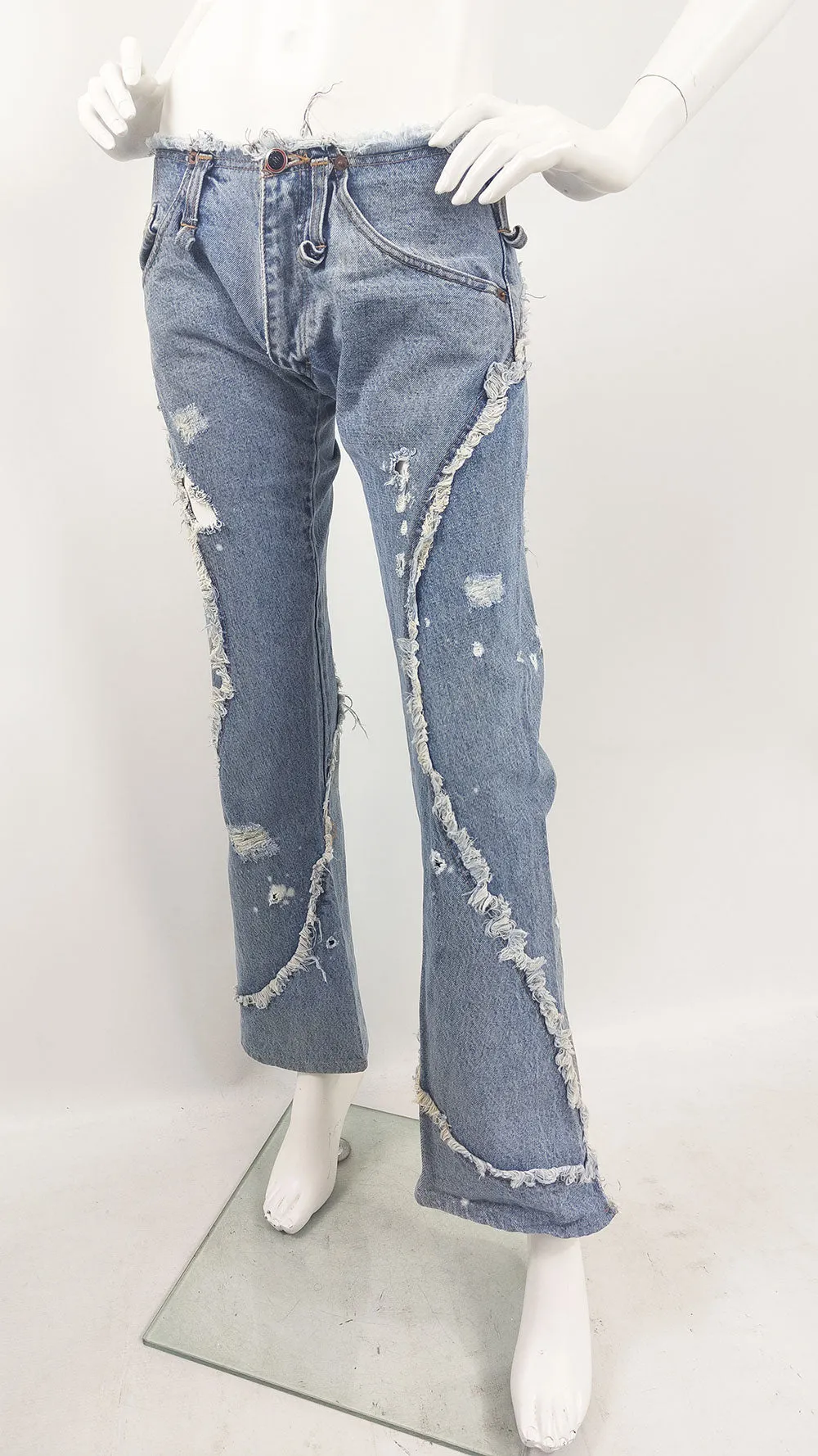 Andrew Mackenzie Vintage y2k Low Waist Distressed Jeans, 2000s