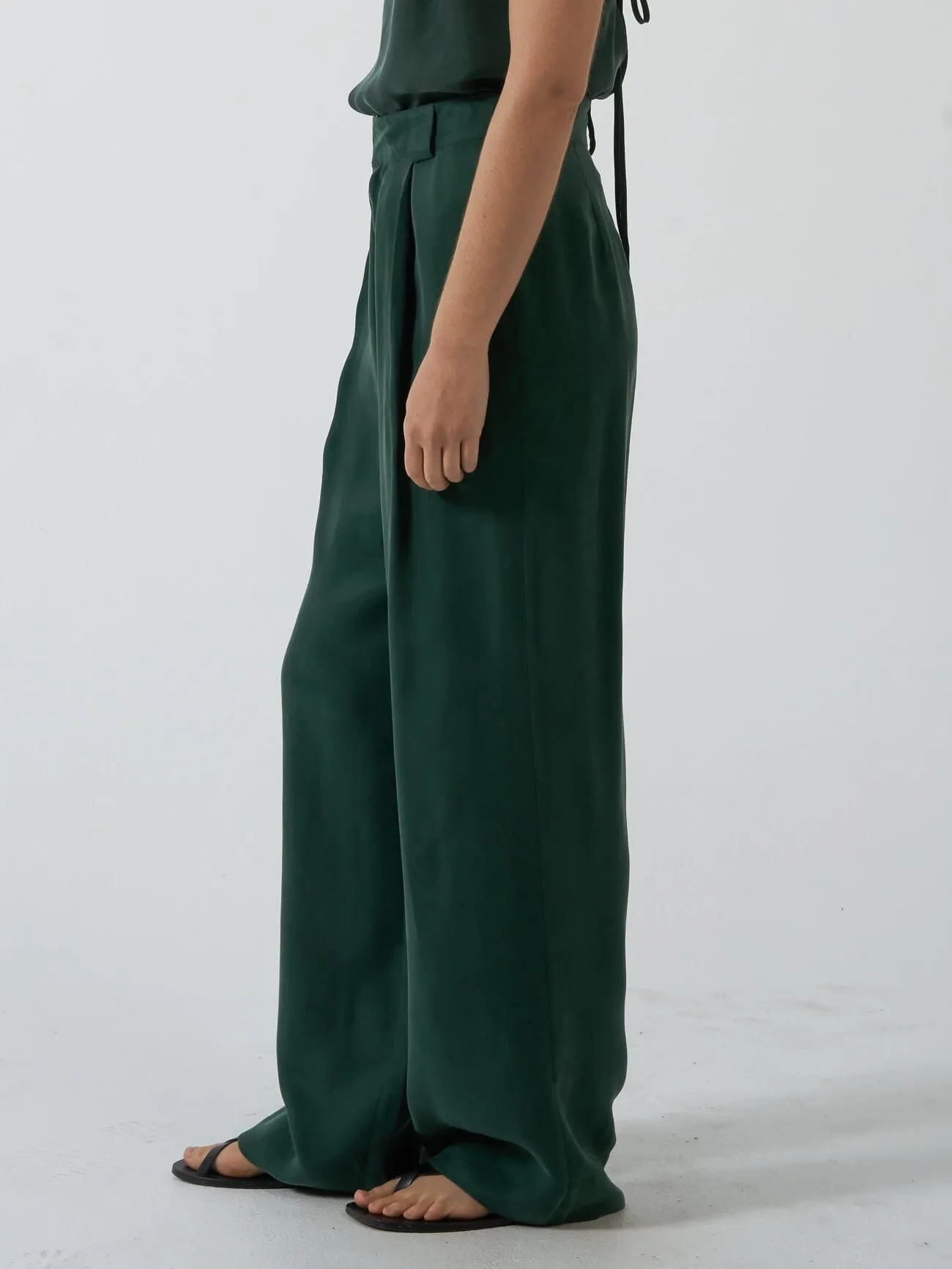 Artisan Cupro Pant - Deep Emerald