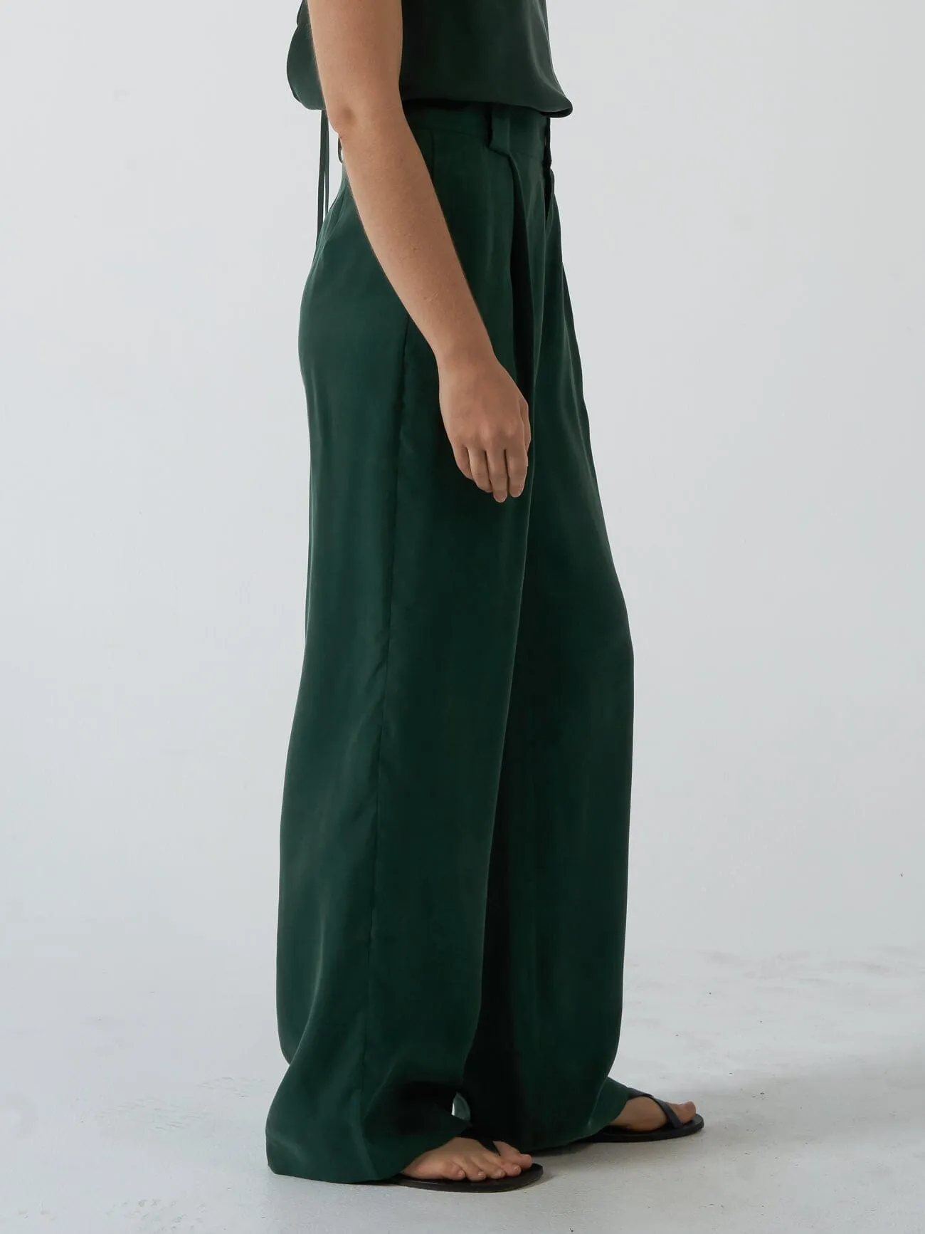 Artisan Cupro Pant - Deep Emerald