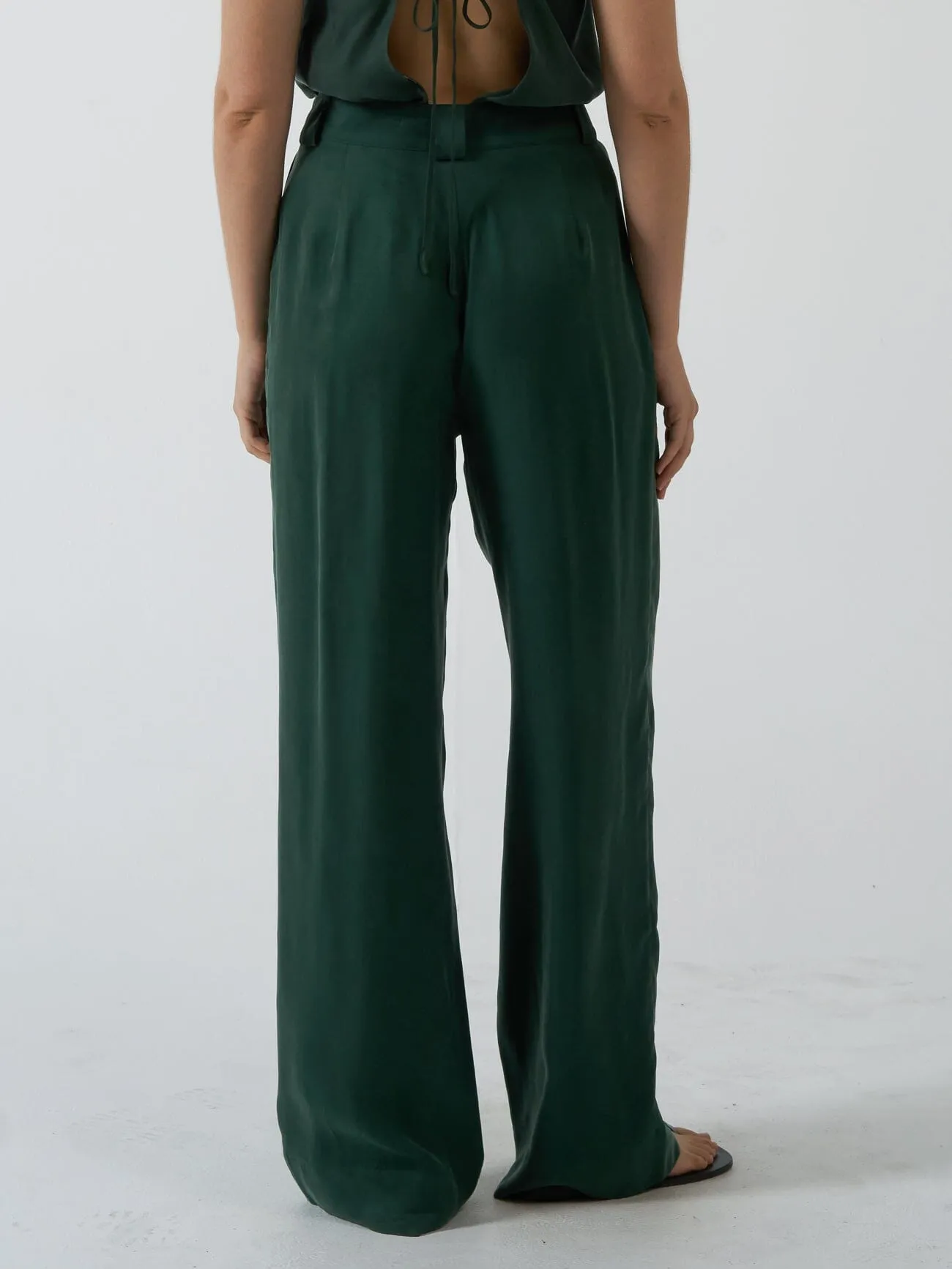 Artisan Cupro Pant - Deep Emerald