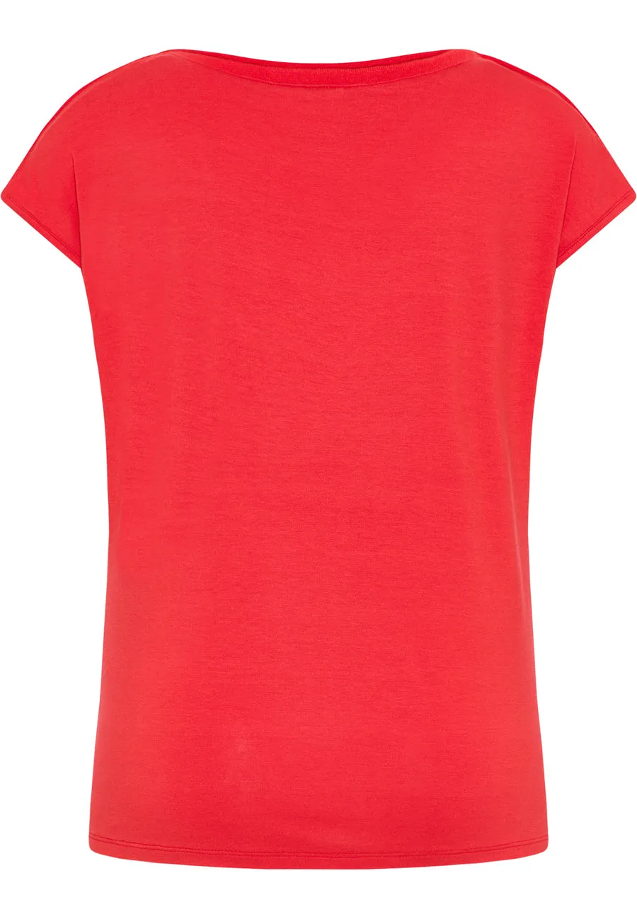 Barbara Lebek Boat-Neck Tee in Red