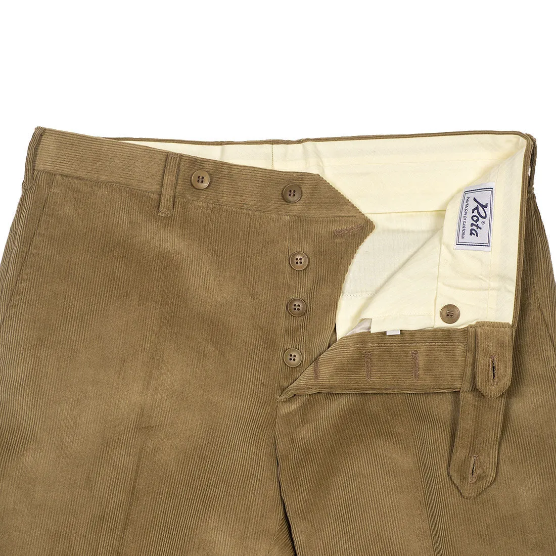 Beige medium-wale corduroy cotton trousers (restock)