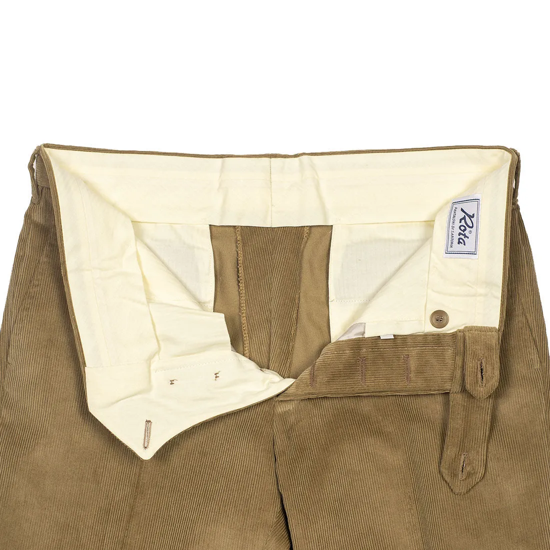 Beige medium-wale corduroy cotton trousers (restock)