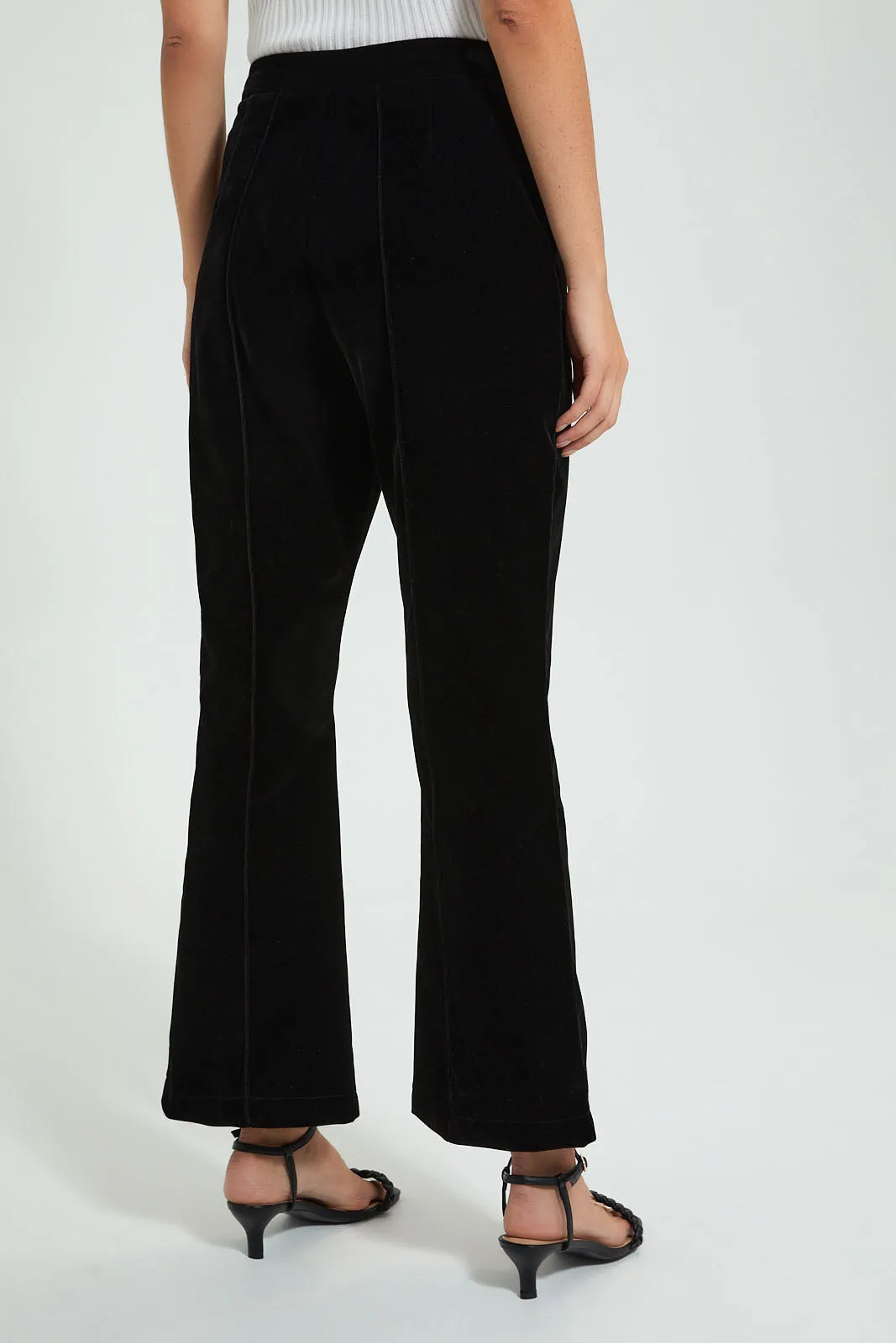 Black Velvet Flare Pant