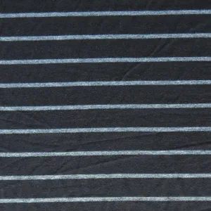 Black/Heathered Charcoal Grey Stripe Bamboo Lycra Jersey Knit Fabric