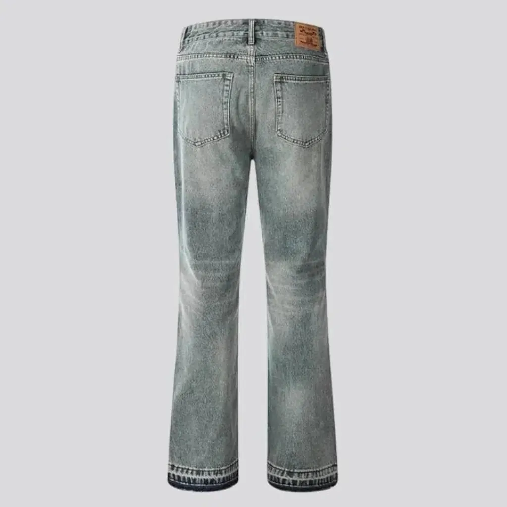 Bootcut men's sanded jeans