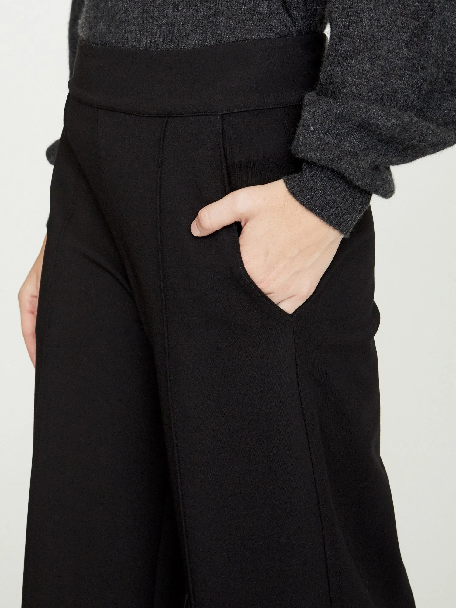 BROCHU WALKER - Rhodes Wide Leg Cropped Trouser Black