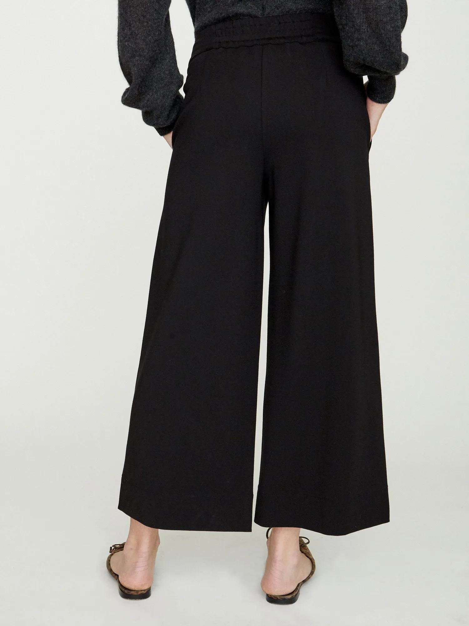 BROCHU WALKER - Rhodes Wide Leg Cropped Trouser Black