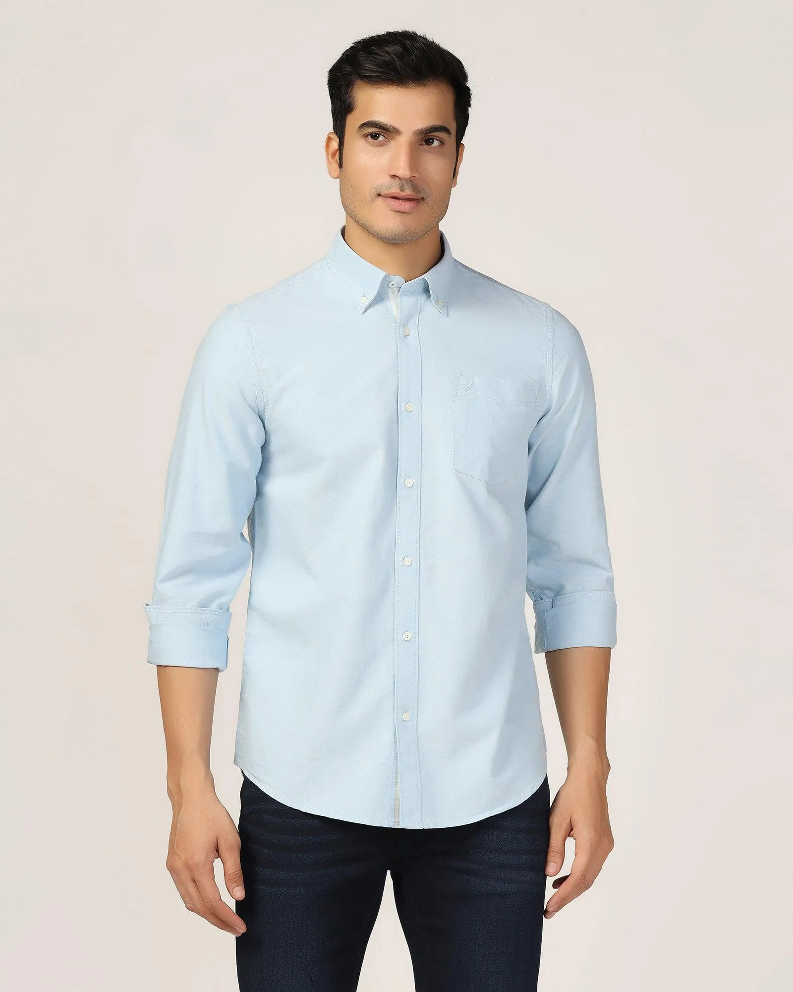 Casual Aqua Solid Shirt - Molly