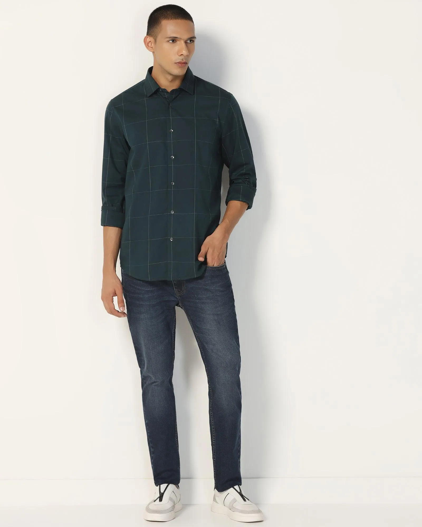 Casual Teal Check Shirt - Meester