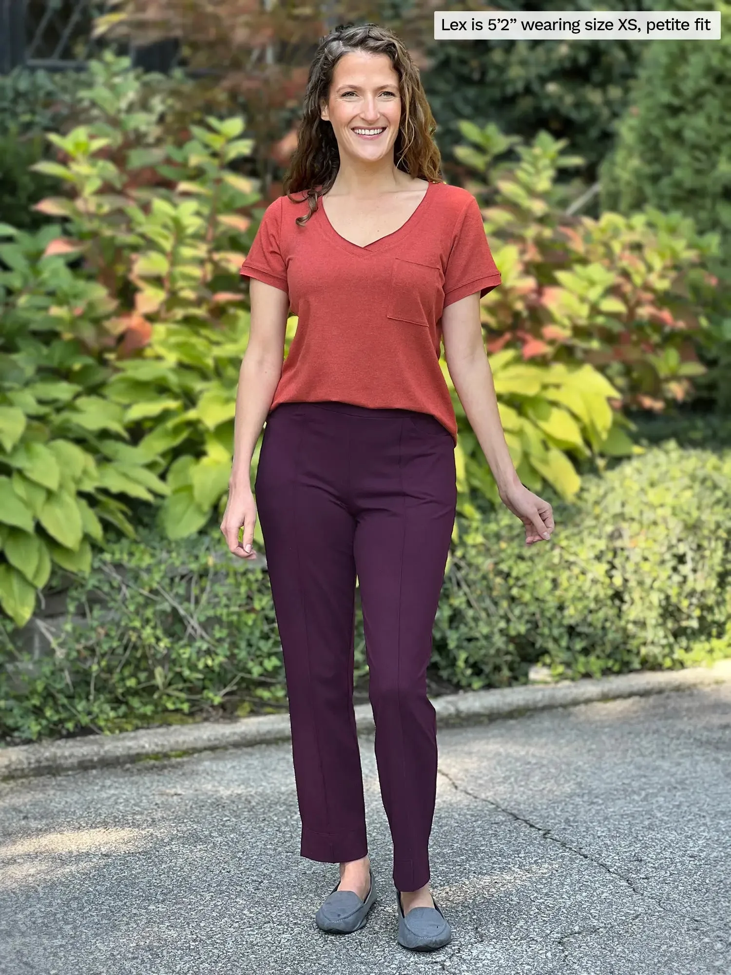 Christal pull-on pintuck ankle pant