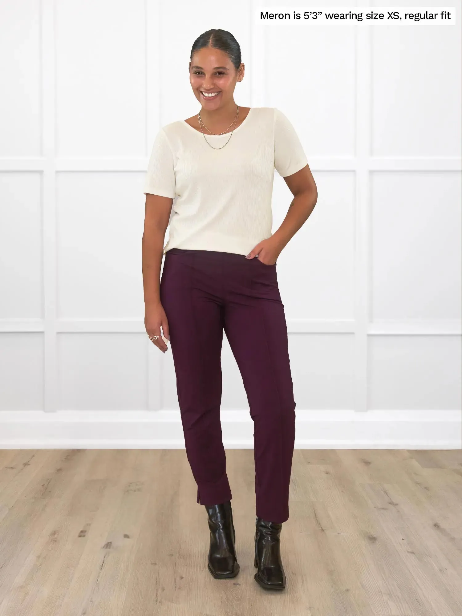 Christal pull-on pintuck ankle pant