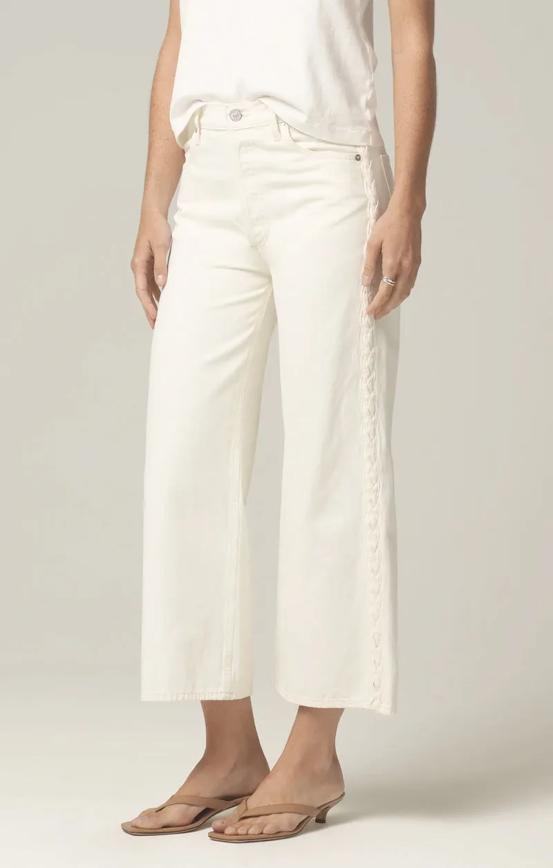 Citizens of Humanity - Sacha Wide Leg Pants with Side Braid in White Willow