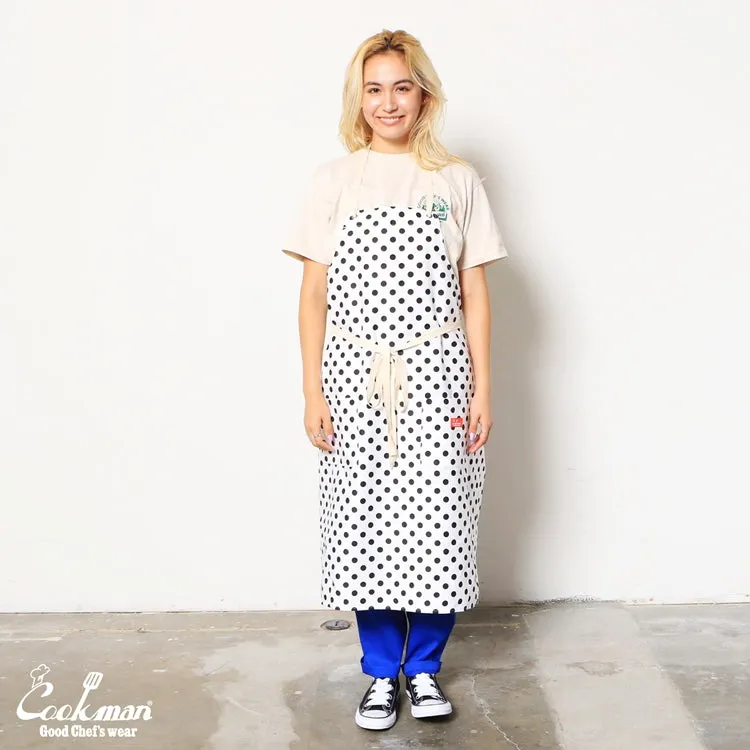 Cookman Long Apron - Dots : White