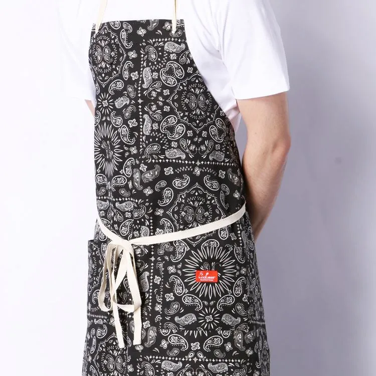 Cookman Long Apron - Paisley : Black