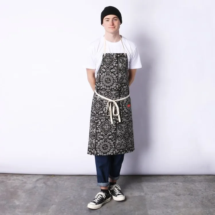 Cookman Long Apron - Paisley : Black