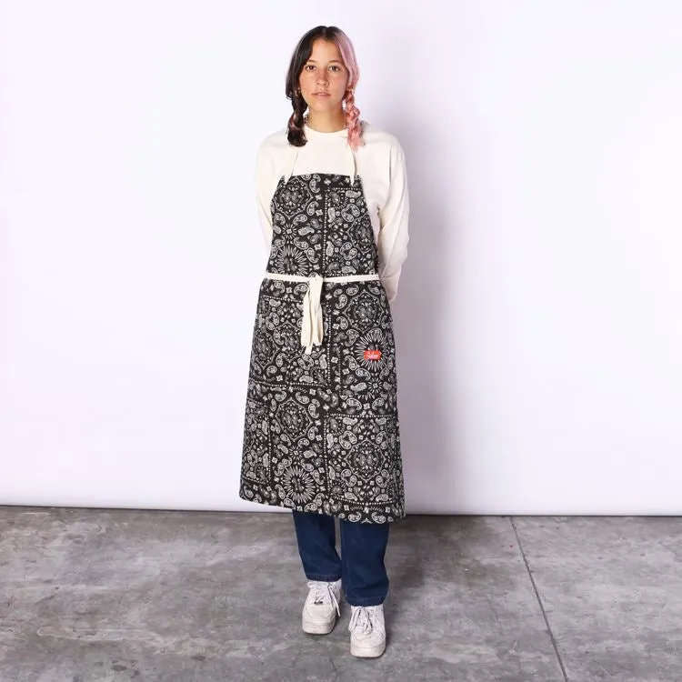 Cookman Long Apron - Paisley : Black