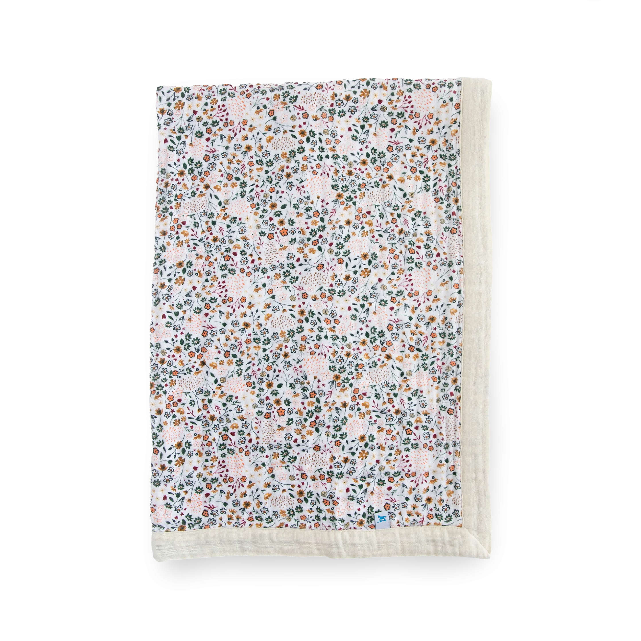 Cotton Muslin Baby Quilt - Pressed Petals