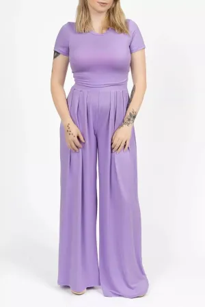 Crop Top and Wide Leg Palazzo Pants Set