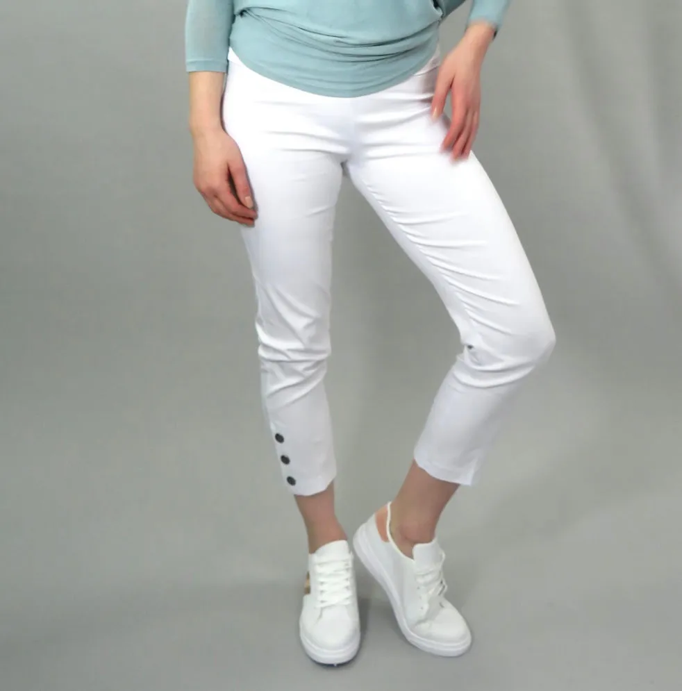 D.E.C.K By Decollage 2114 Cropped Trousers With Three Button Detail (5 Colours)