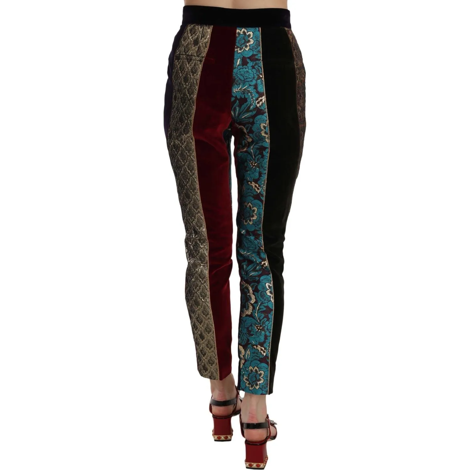 Dolce & Gabbana Elegant Multicolor Jacquard Cropped Pants