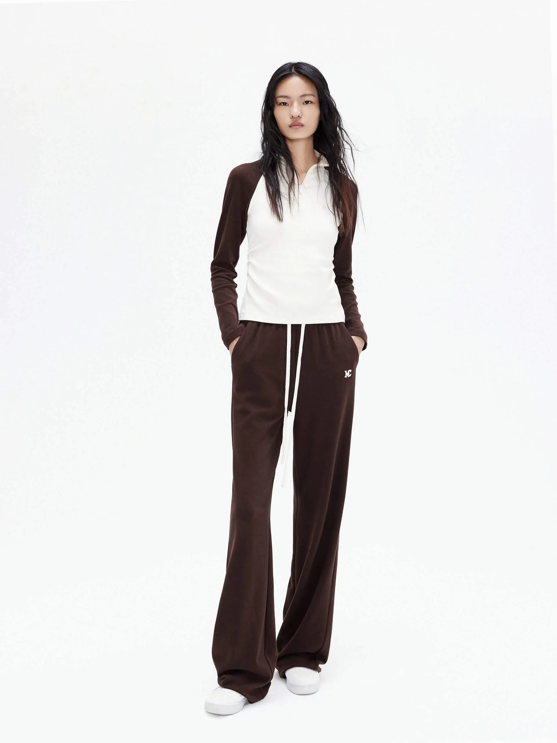 Drawstring Straight Leg Trousers