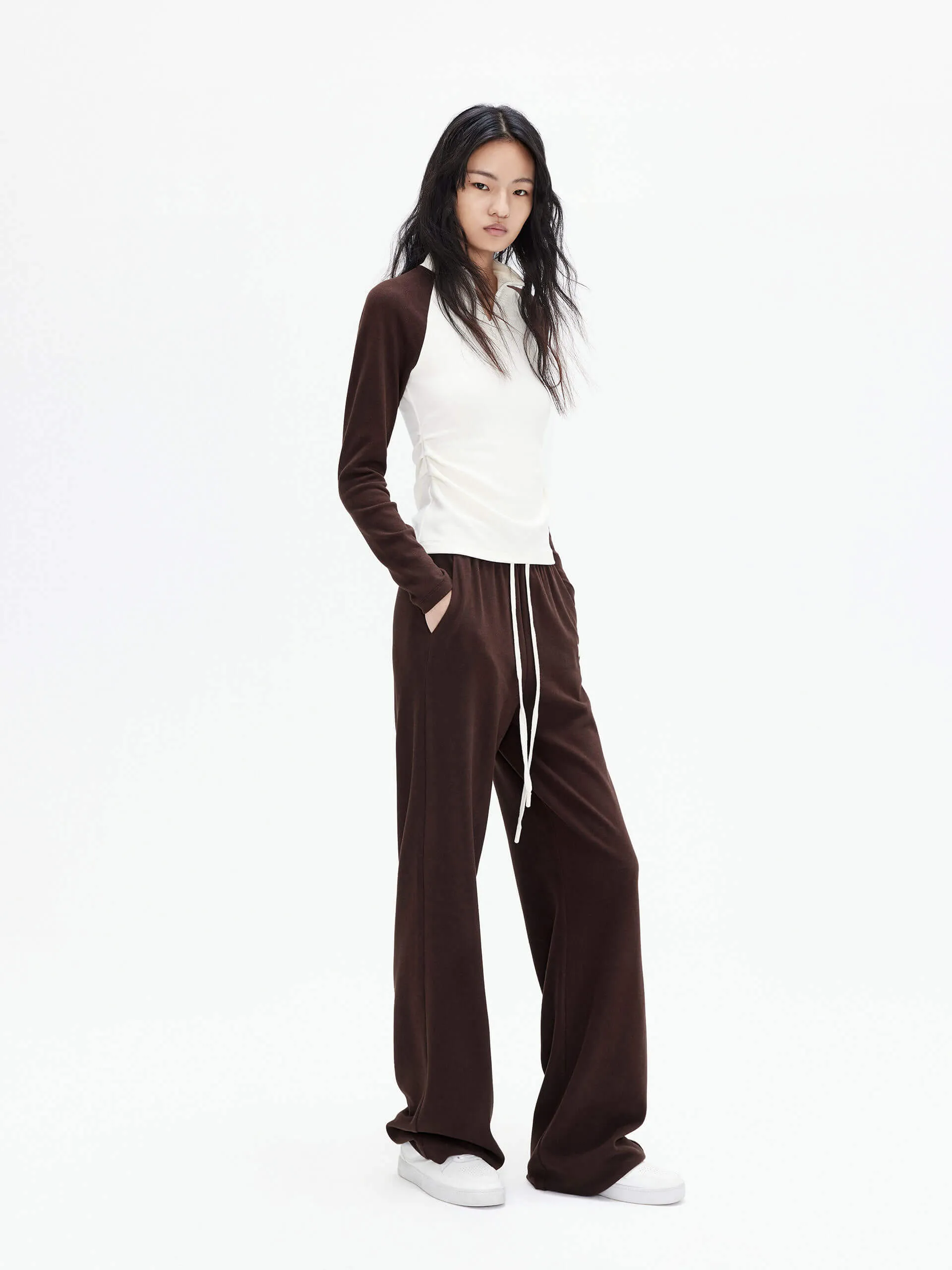 Drawstring Straight Leg Trousers