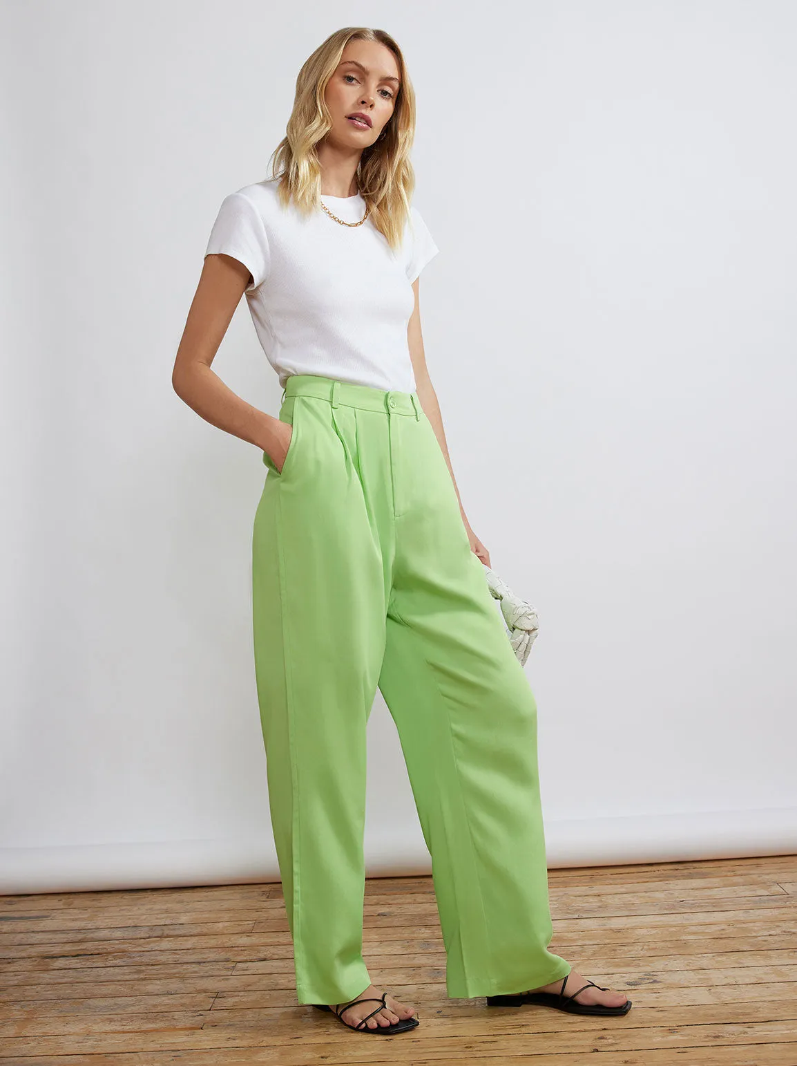 Edith Green Wide-Leg Trousers