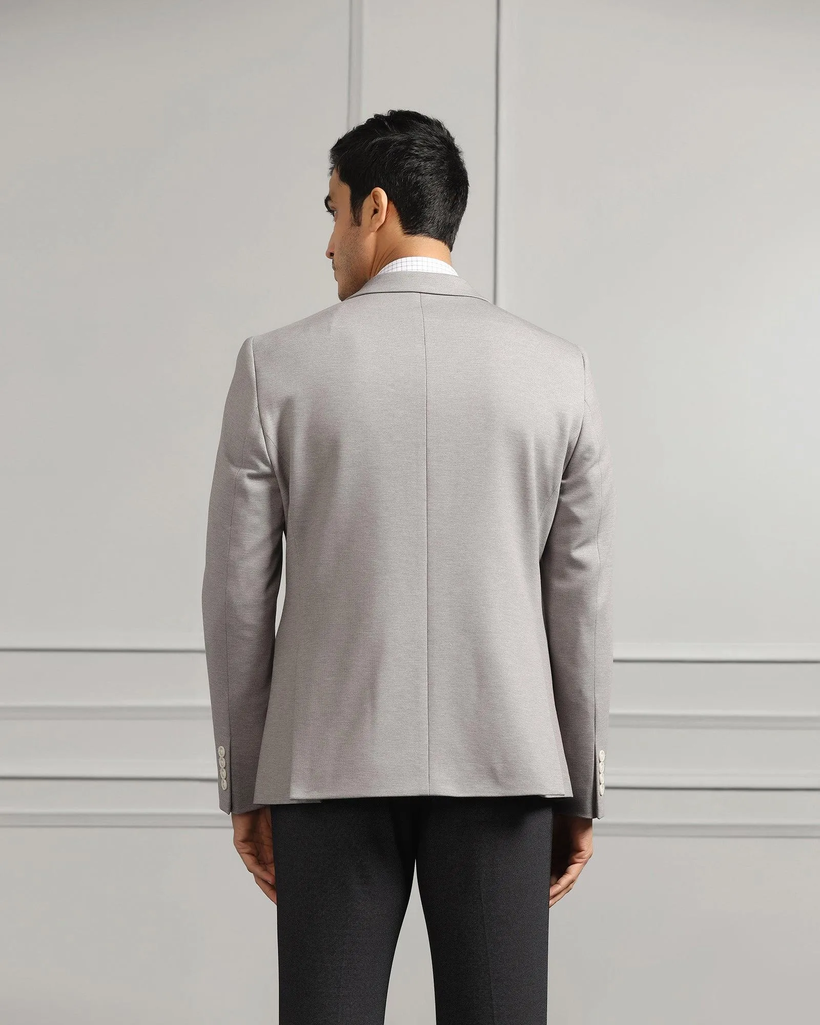 Formal Light Grey Textured Blazer - Caleb