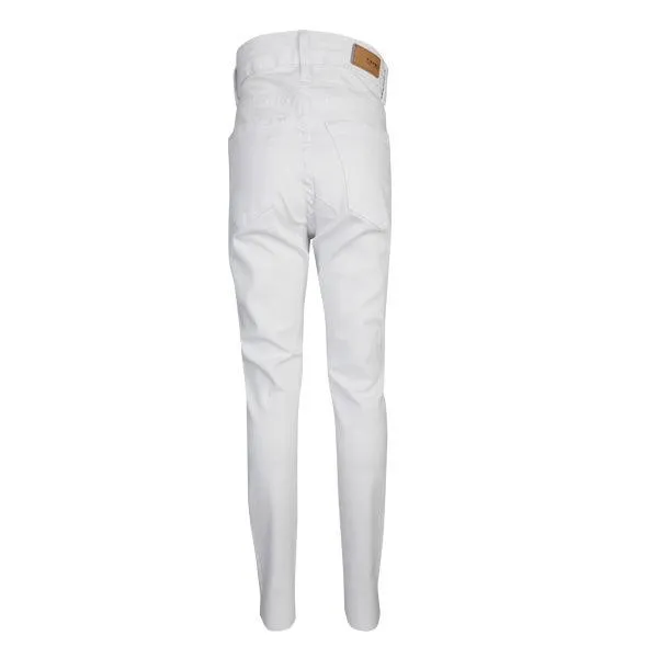 GIRLS WHITE CROPPED GIRLS TROUSERS