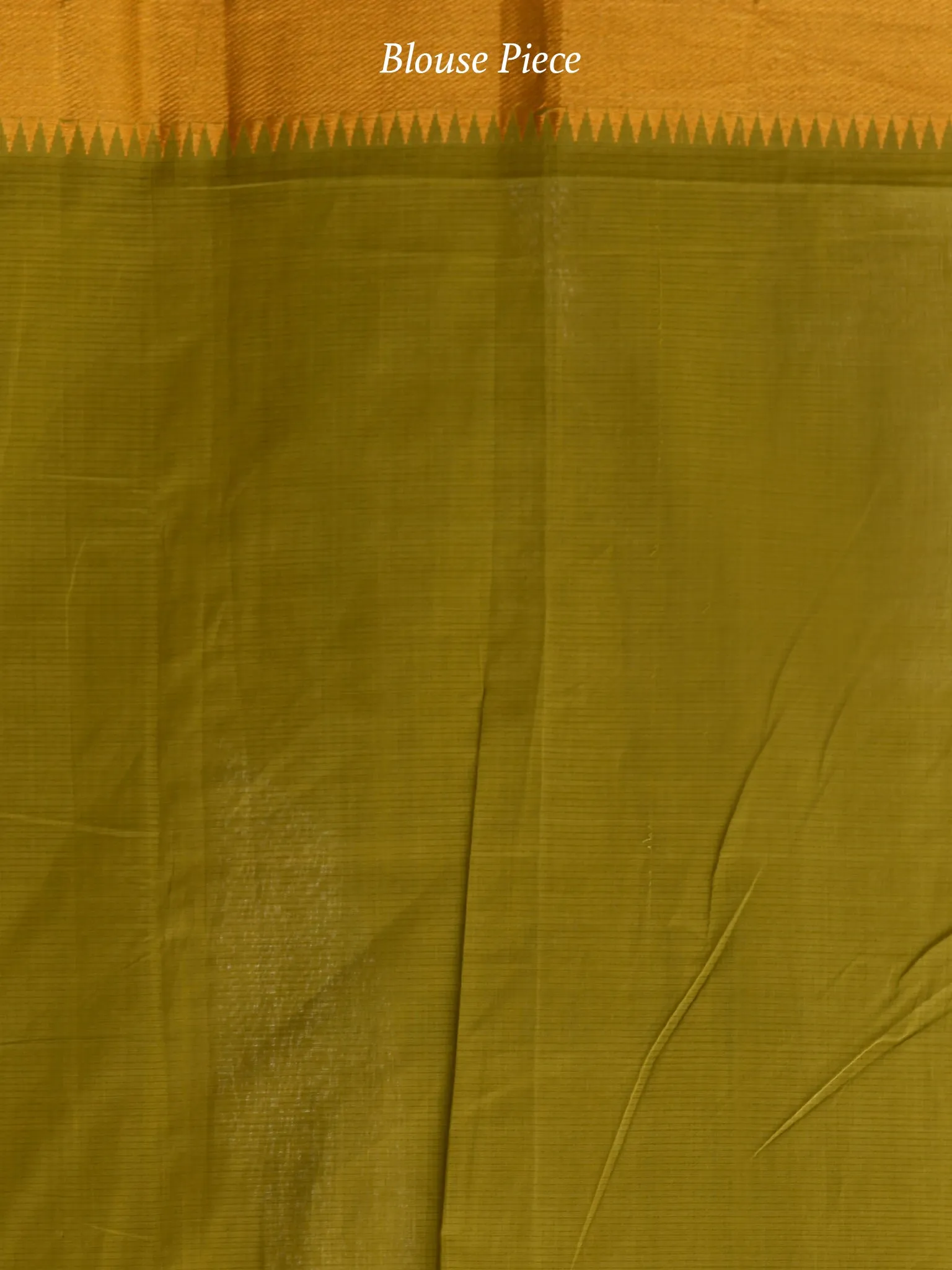 Green Handloom Mangalagiri Cotton Saree With Zari Border - S031703863