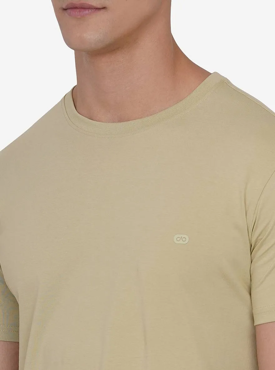 Haze Green Solid Slim Fit T-Shirt | JadeBlue