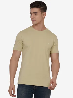 Haze Green Solid Slim Fit T-Shirt | JadeBlue