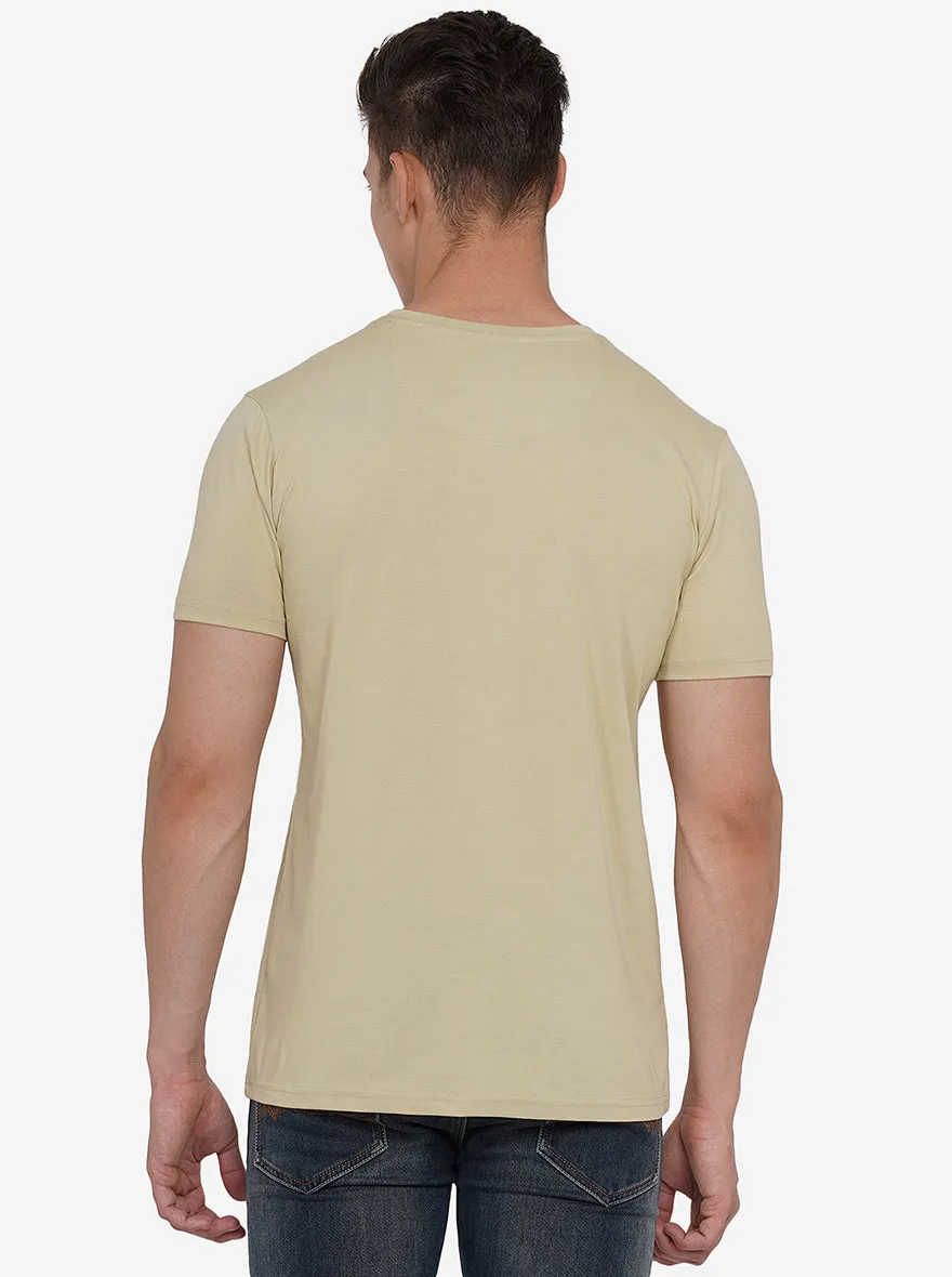 Haze Green Solid Slim Fit T-Shirt | JadeBlue