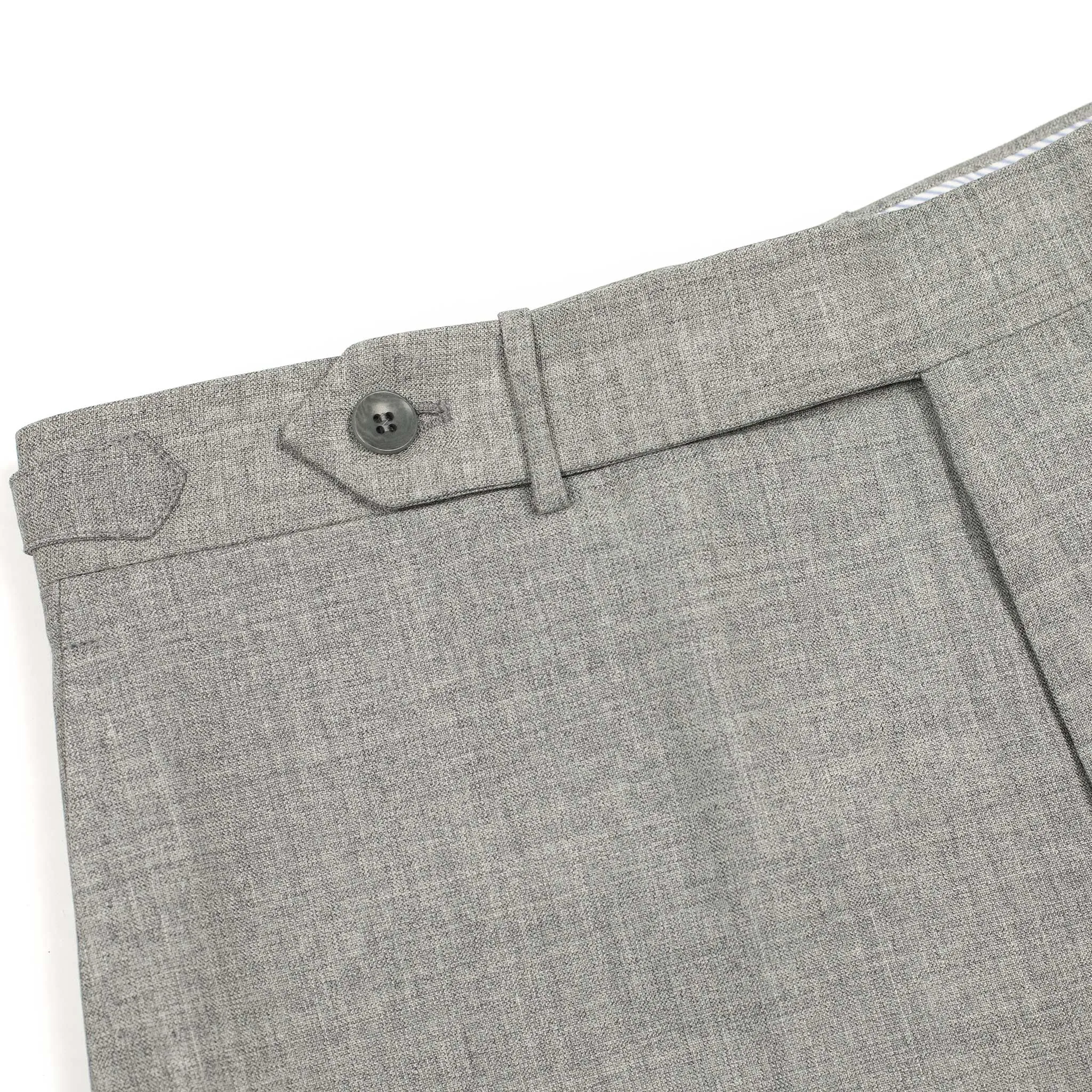 Higher-rise trousers in light grey lightweight fresco wool