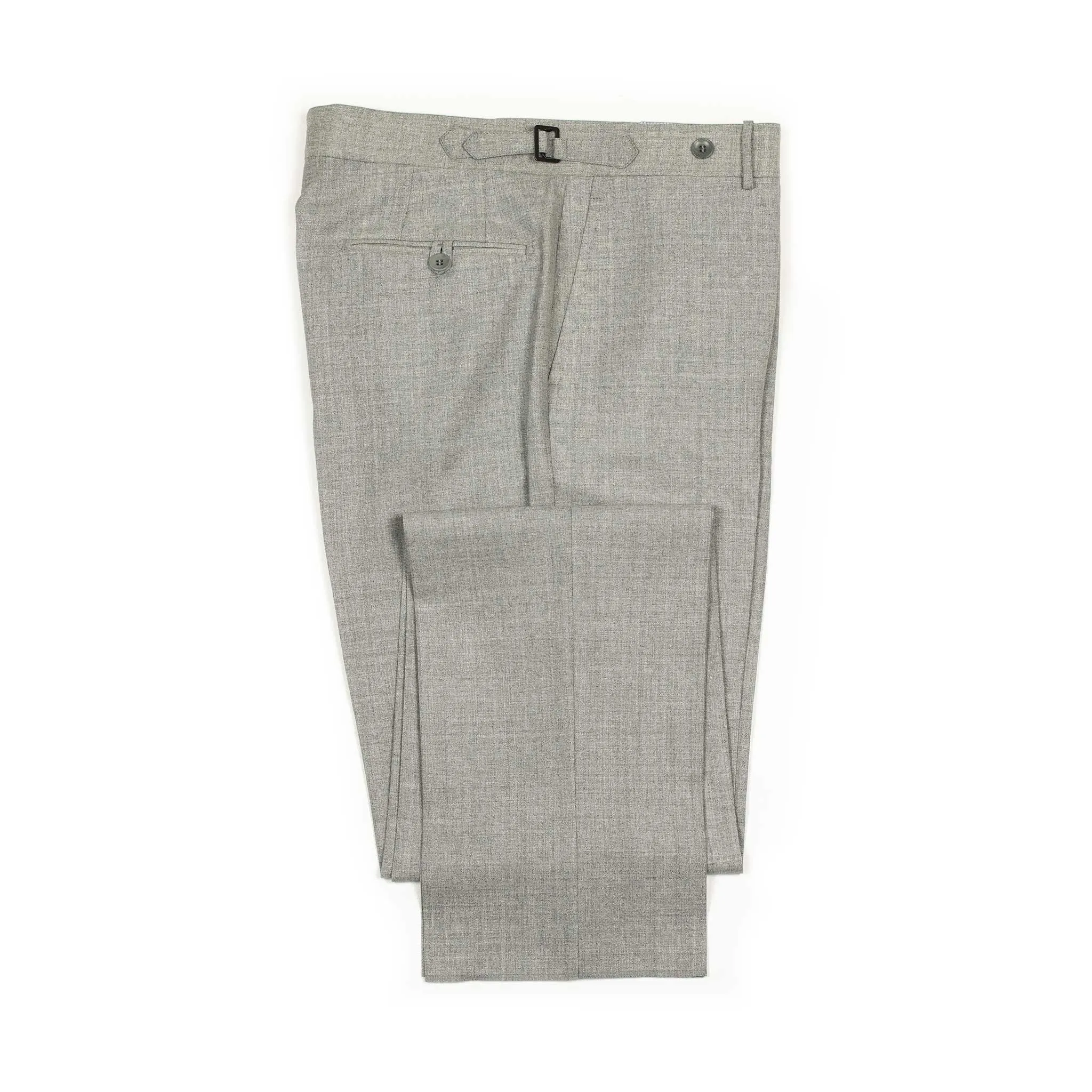 Higher-rise trousers in light grey lightweight fresco wool