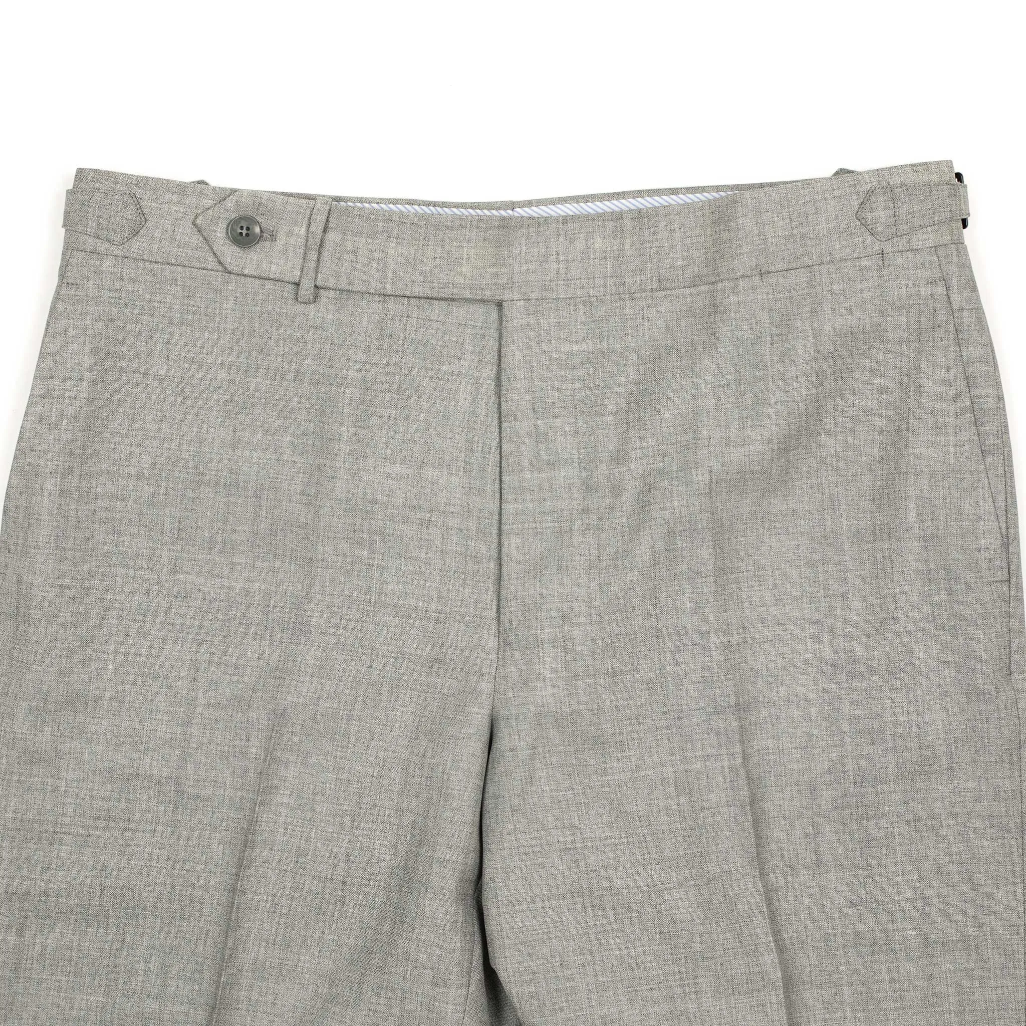 Higher-rise trousers in light grey lightweight fresco wool