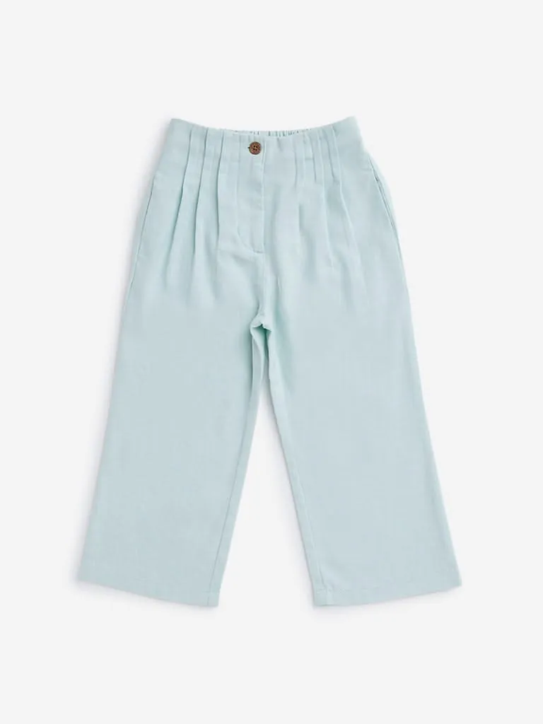 HOP Kids Sage Pleated Wide-Leg Pants