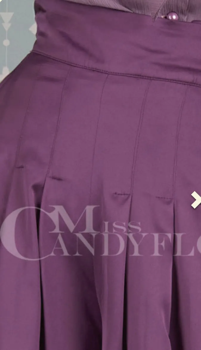 Hope-Violette Satin Palazzo Pants by Miss Candyfloss