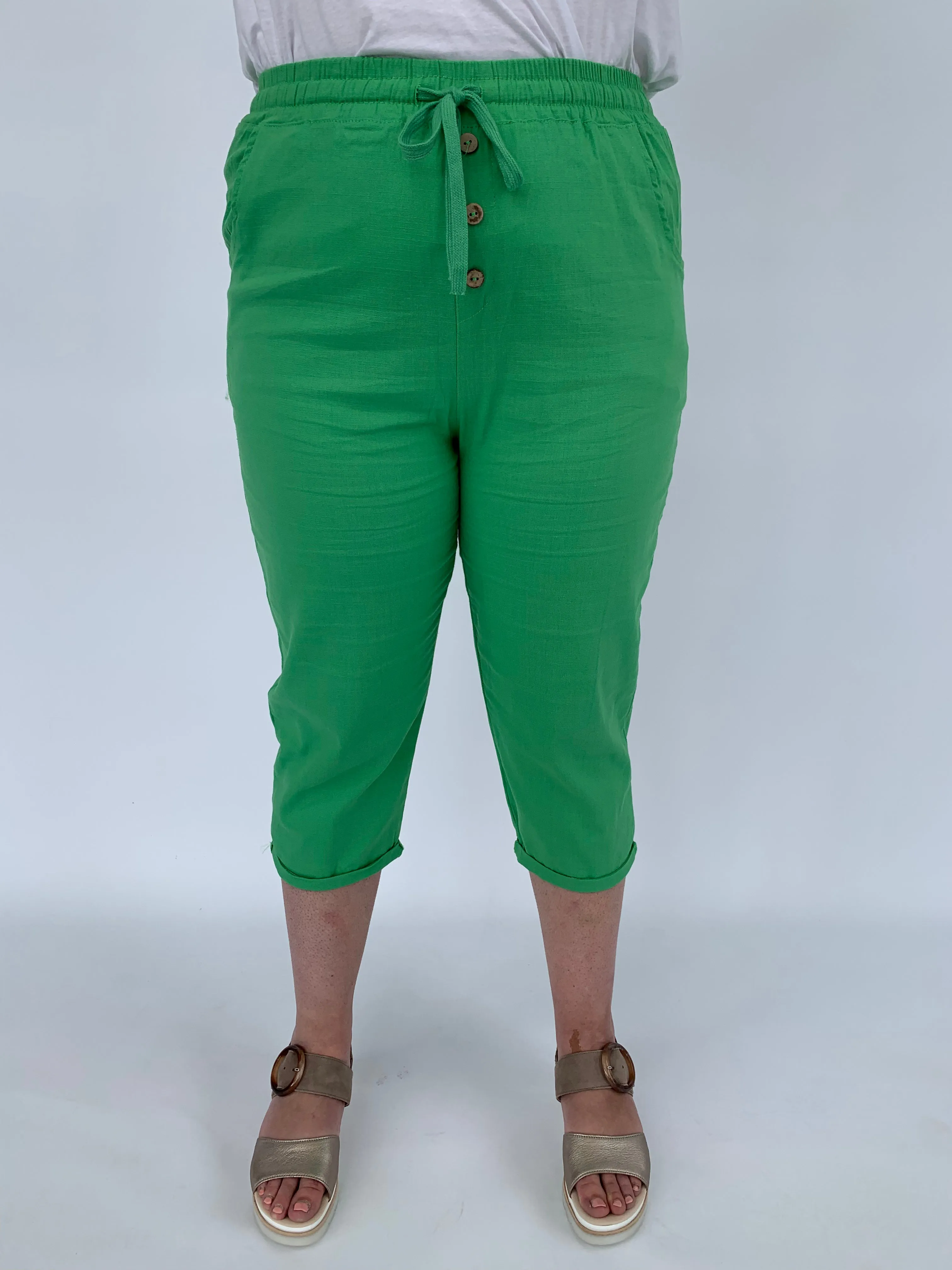 Indy Linen Crops in Green