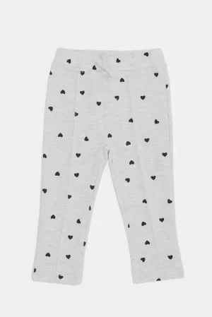 Infant Girls Ecru Printed Trousers