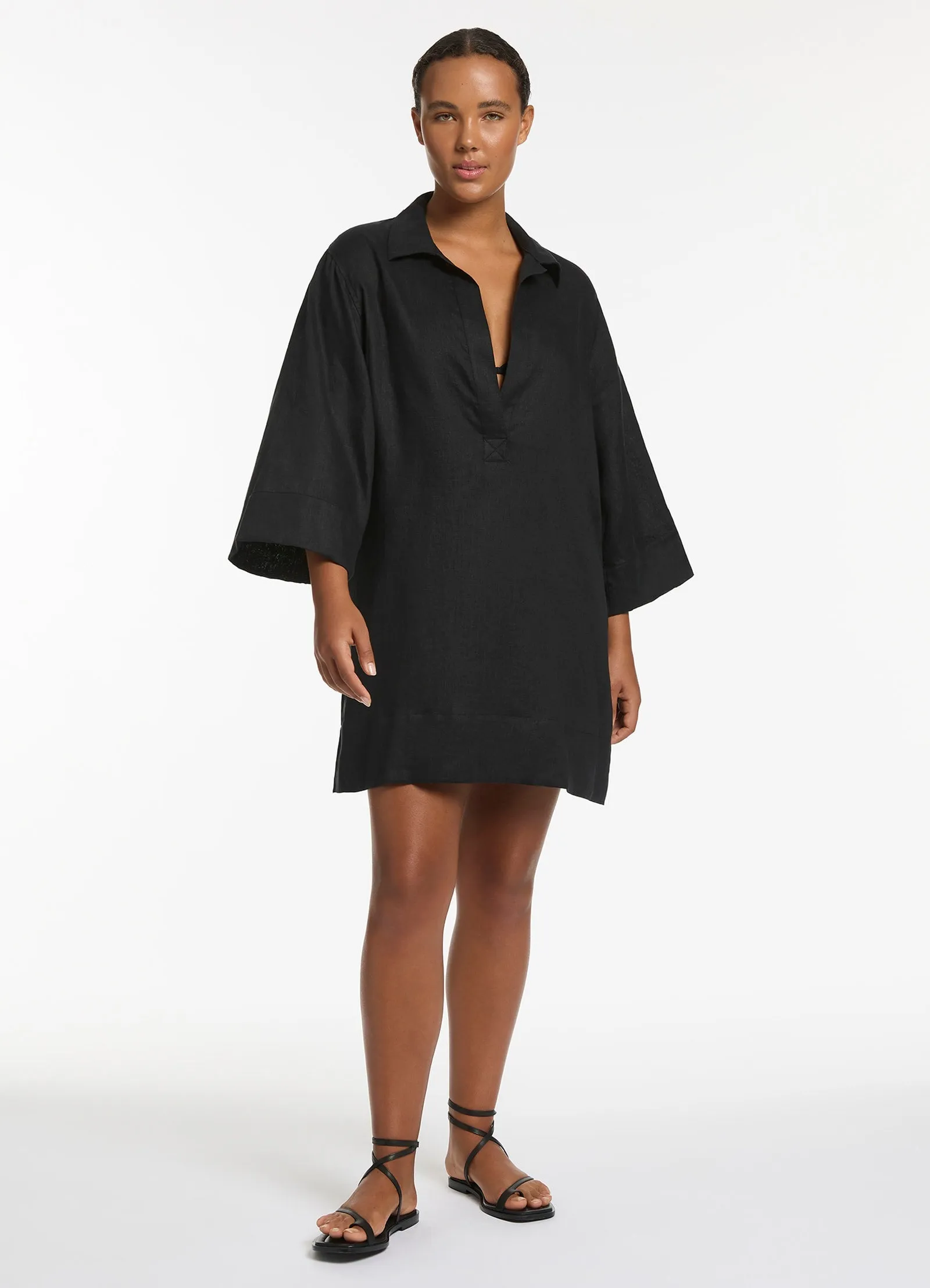 Jetset Pullover Kaftan - Black