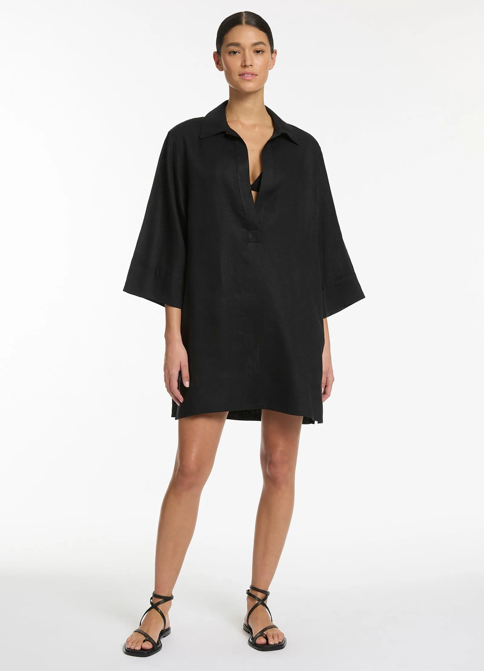 Jetset Pullover Kaftan - Black