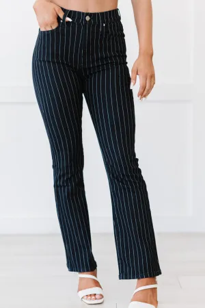 Kancan Peyton Pinstripe Petite Bootcut Jeans