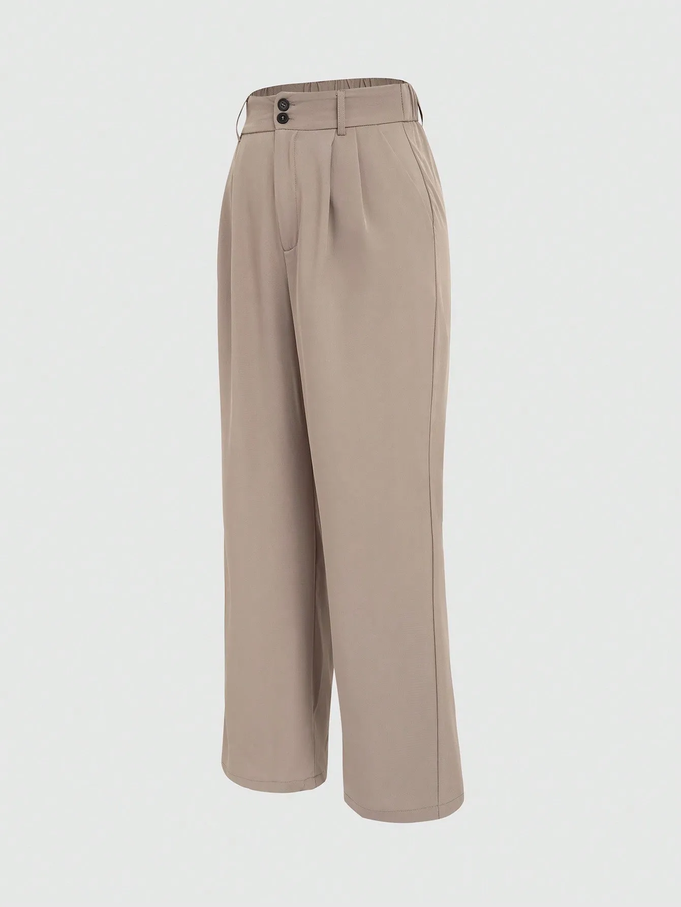 Ladies' Solid Color Pleated Trousers