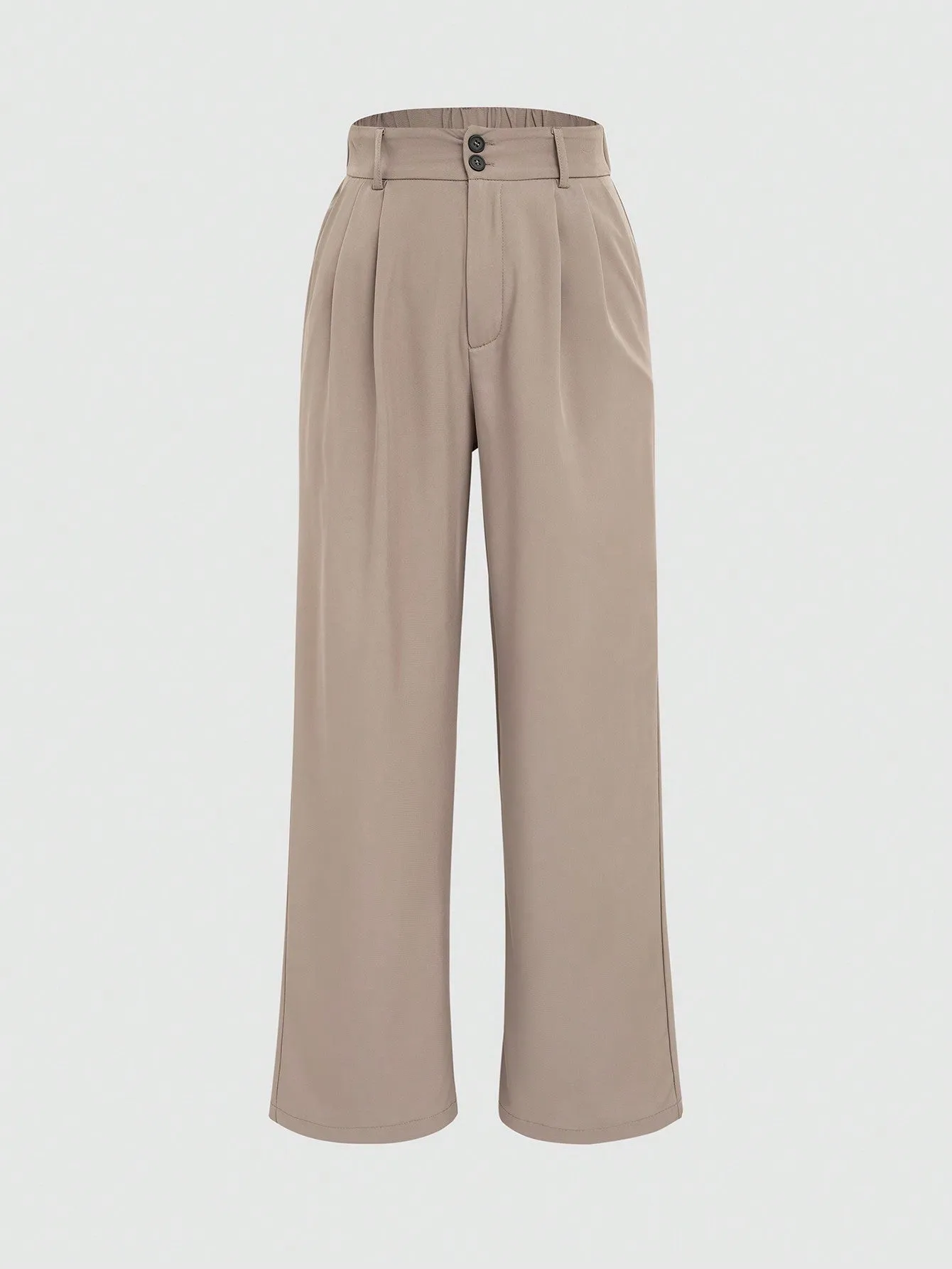 Ladies' Solid Color Pleated Trousers