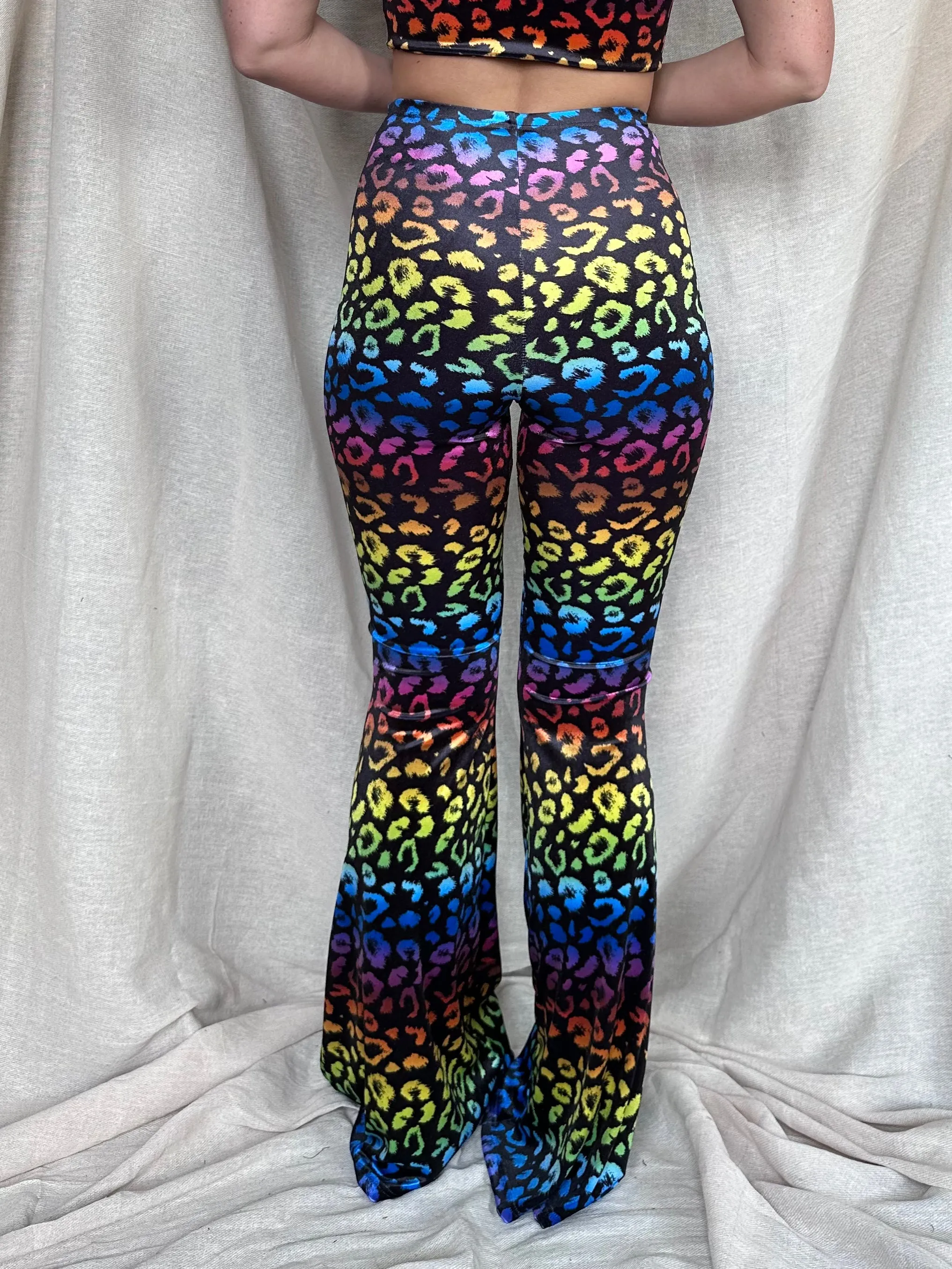 LIMITED EDITION - Stevie Flared Trousers - Rainbow Leopard