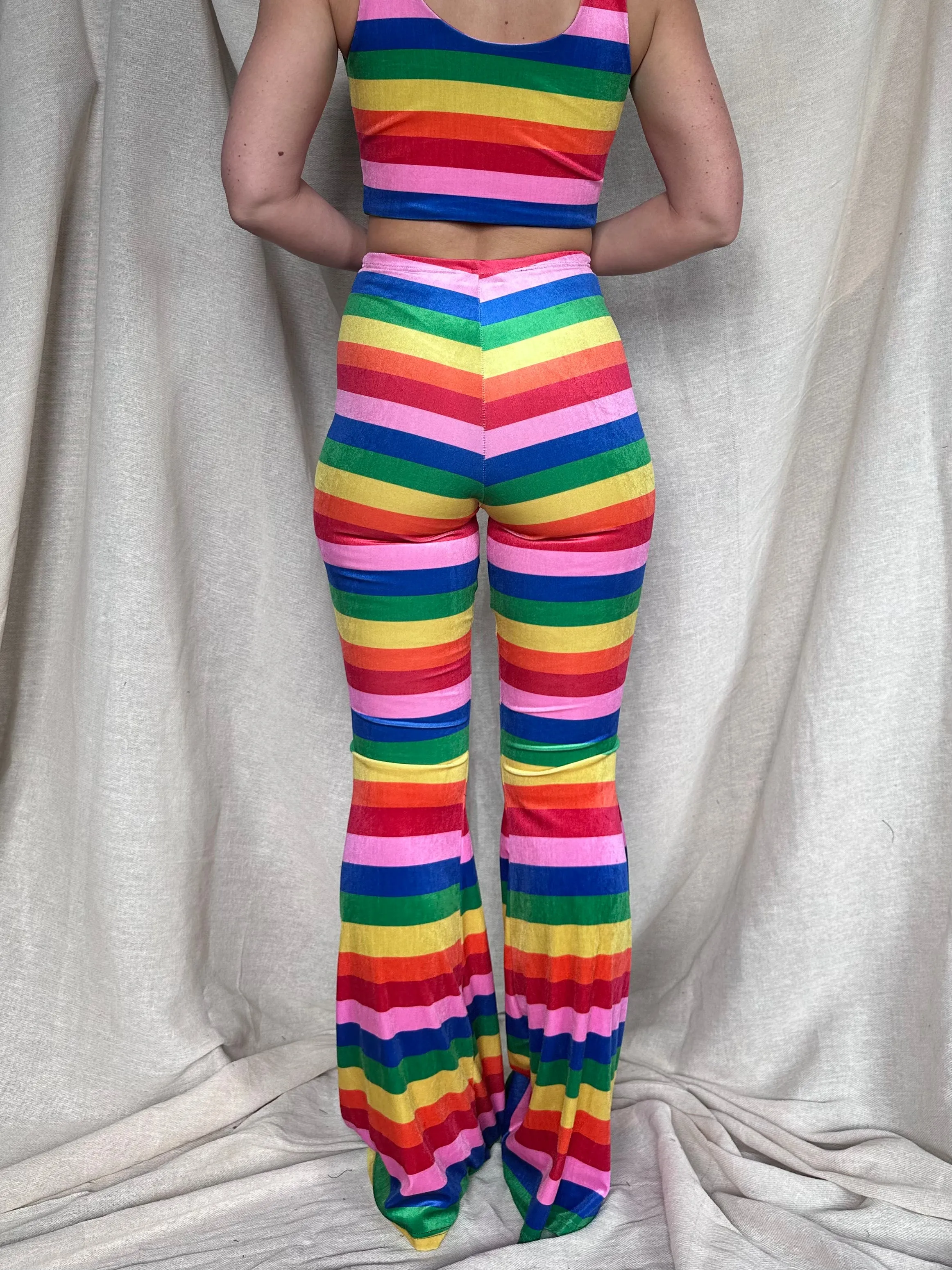 LIMITED EDITION - Stevie Flared Trousers - Rainbow Stripe